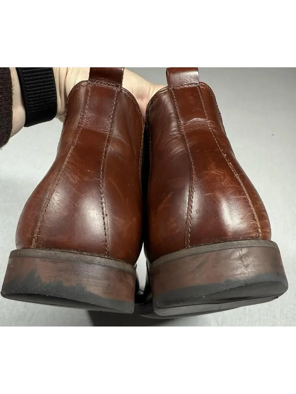 JOHNSTON & MURPHY‎ Chelsea Boots Men Sz 8M Brown Leather Comfort Chukka Shoes
